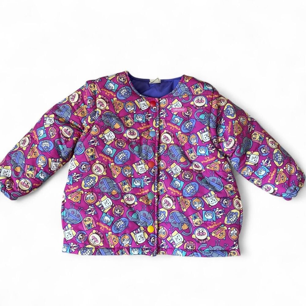 Anpanman Kids Collection Reversible Puffer Jacket Vest Set Size 100cm (4T) Japan